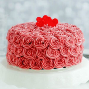 Red velvet ruffle cake