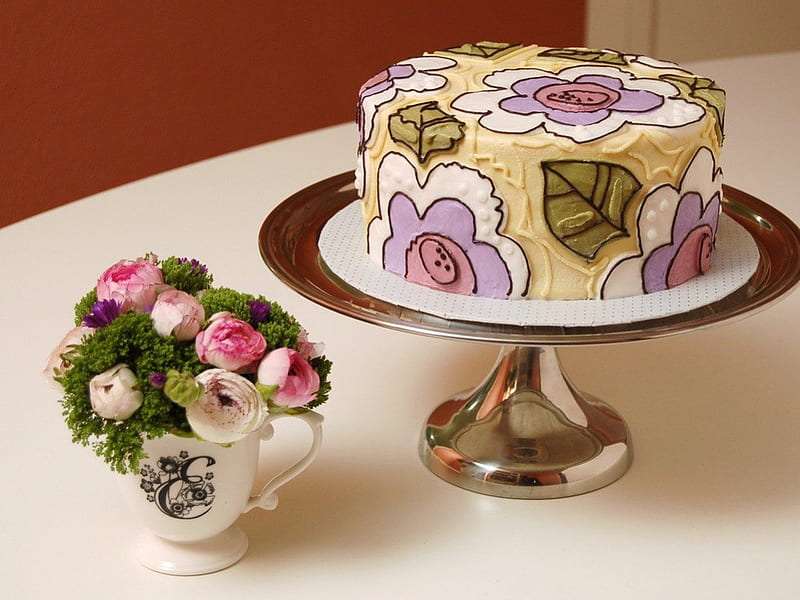 Flower and cakes