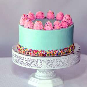 Sweet pinky blue cake